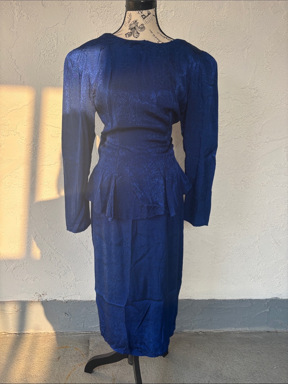 Vintage Royal Blue Peplum Dress